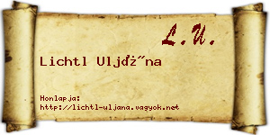 Lichtl Uljána névjegykártya